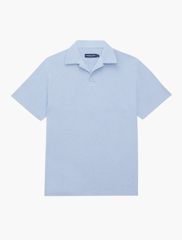 FAUSTINO TERRY COTTON POLO - BABY BLUE