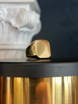 Square Brass Signet Ring