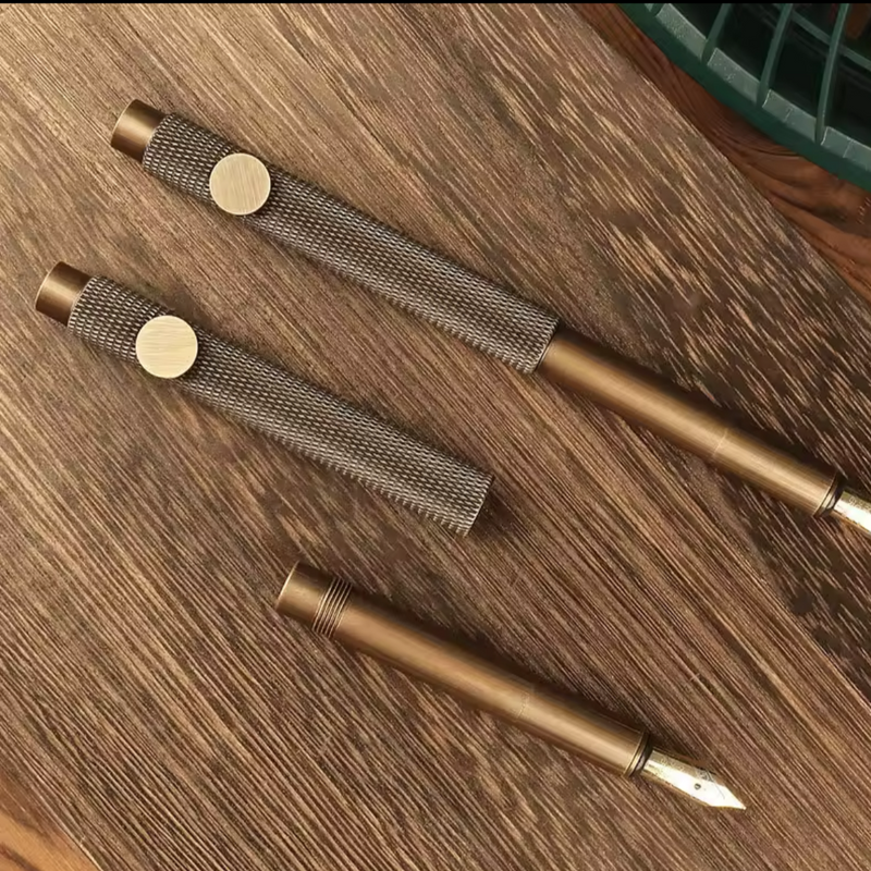 Knurled Brass Fountain Pen