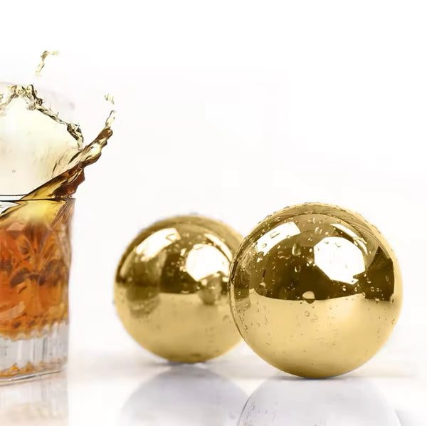 Stainless Steel Ice Cubes - Gold