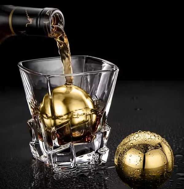 Stainless Steel Ice Cubes - Gold