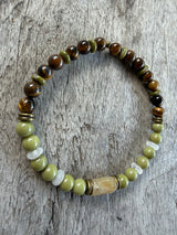 Petra Bracelet - Tigers Eye / Avocado Jasper / Rutilated Quartz / Unakite / Citrine