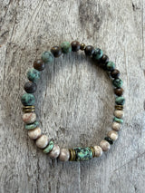 Petra Bracelet - African Turquoise / Maifanite / Bronzite