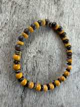 Petra Bracelet - Yellow Jade / Bronzite / Gold Obsidian / Topaz