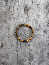 Petra Bracelet - Yellow Pietersite / Yellow Jade / Gold Obsidian / Black Tourmaline