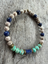Petra Bracelet - Maifanite / Lapis Lazuli / Peruvian Turquoise / Sodalite