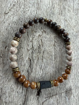 Petra Bracelet - Bronzite / Maifanite / Persian Jasper / Black Tourmaline