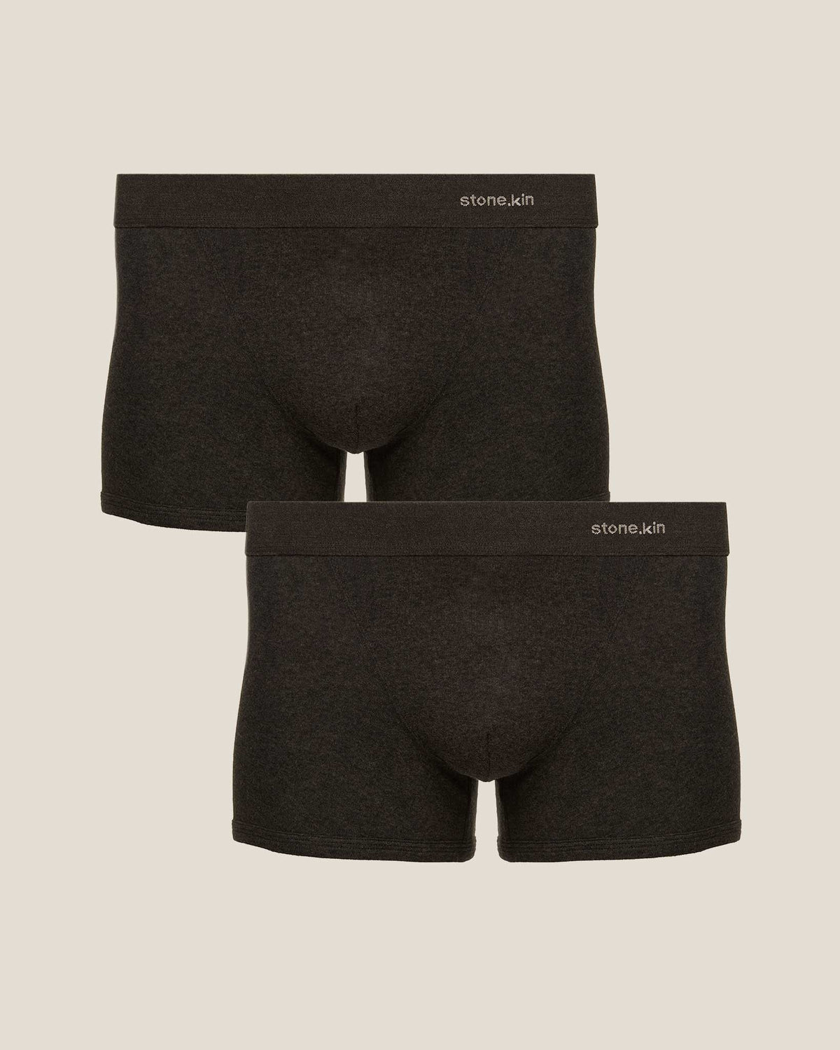 2 X BOXER BRIEF IN ORGANIC COTTON RIB - TAR / TAR