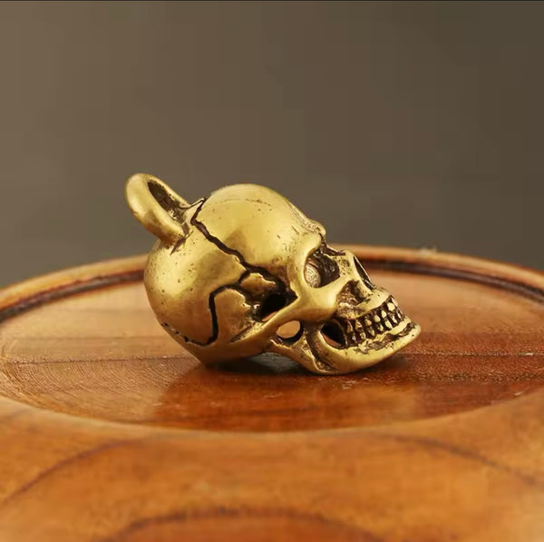 Brass Skull keyring