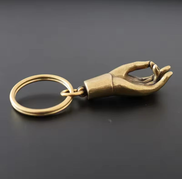 Brass Mudra hand keyring