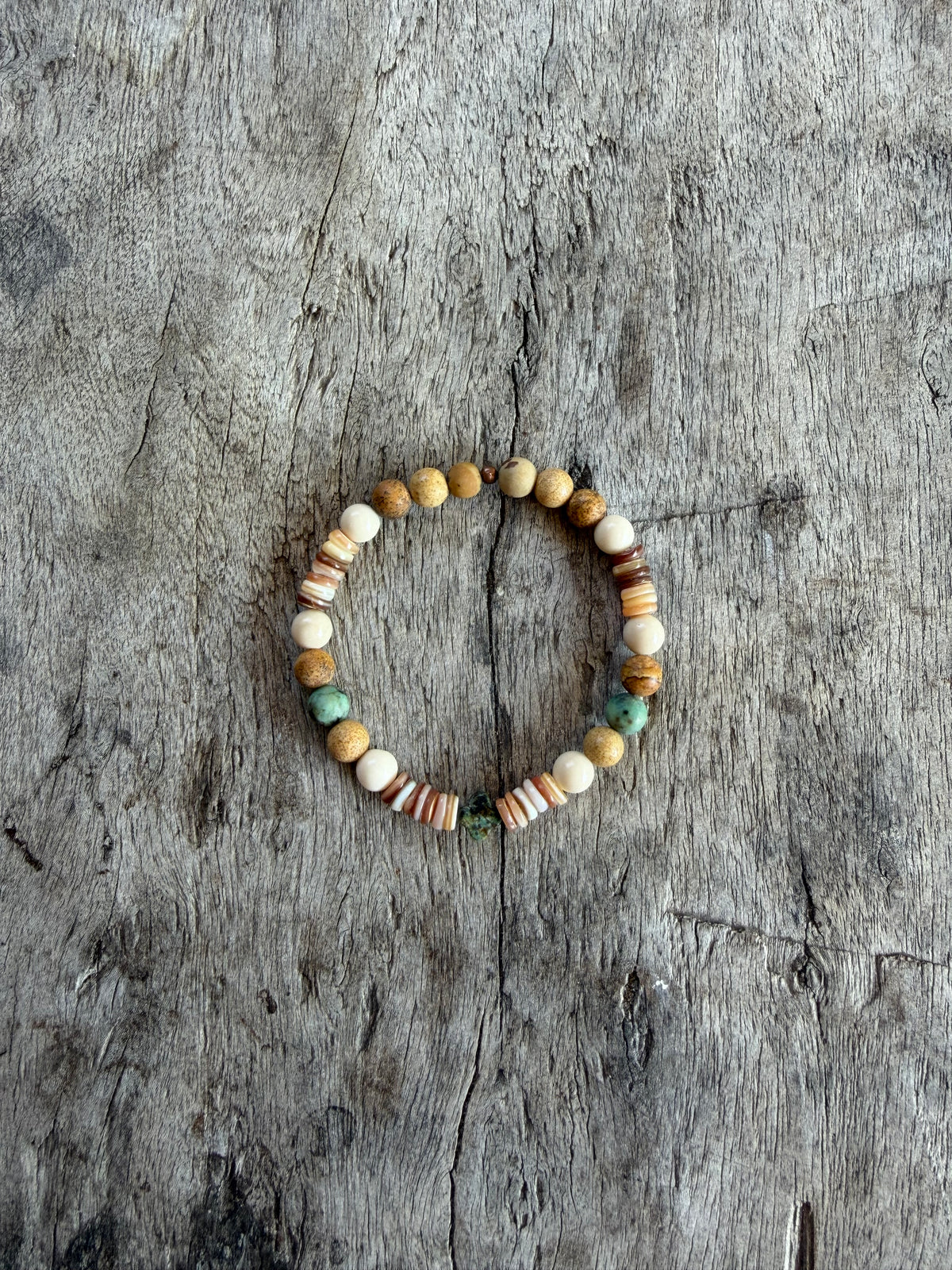 Petra Bracelet - Picture Jasper / Fossil / Shell / African Turquoise
