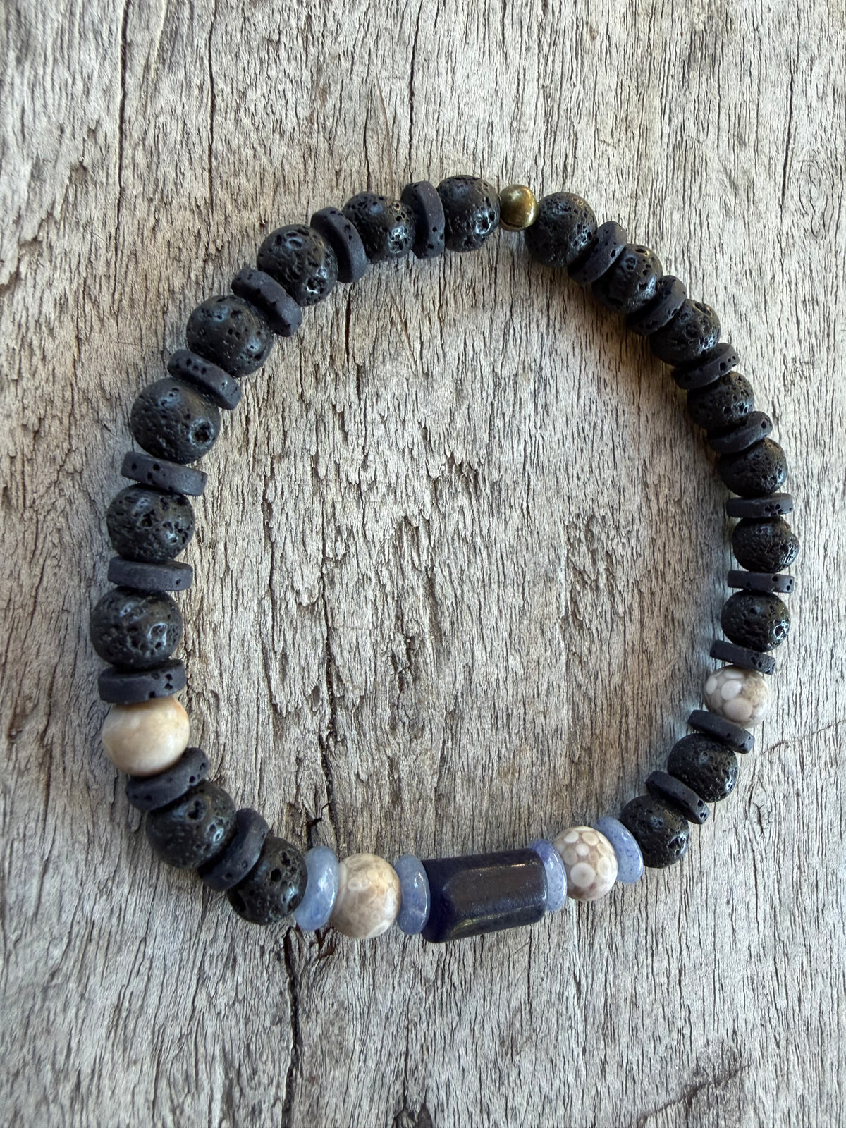 Petra Bracelet - Lava Stone / Maifanite / Blue Aventurine / Black Tourmaline