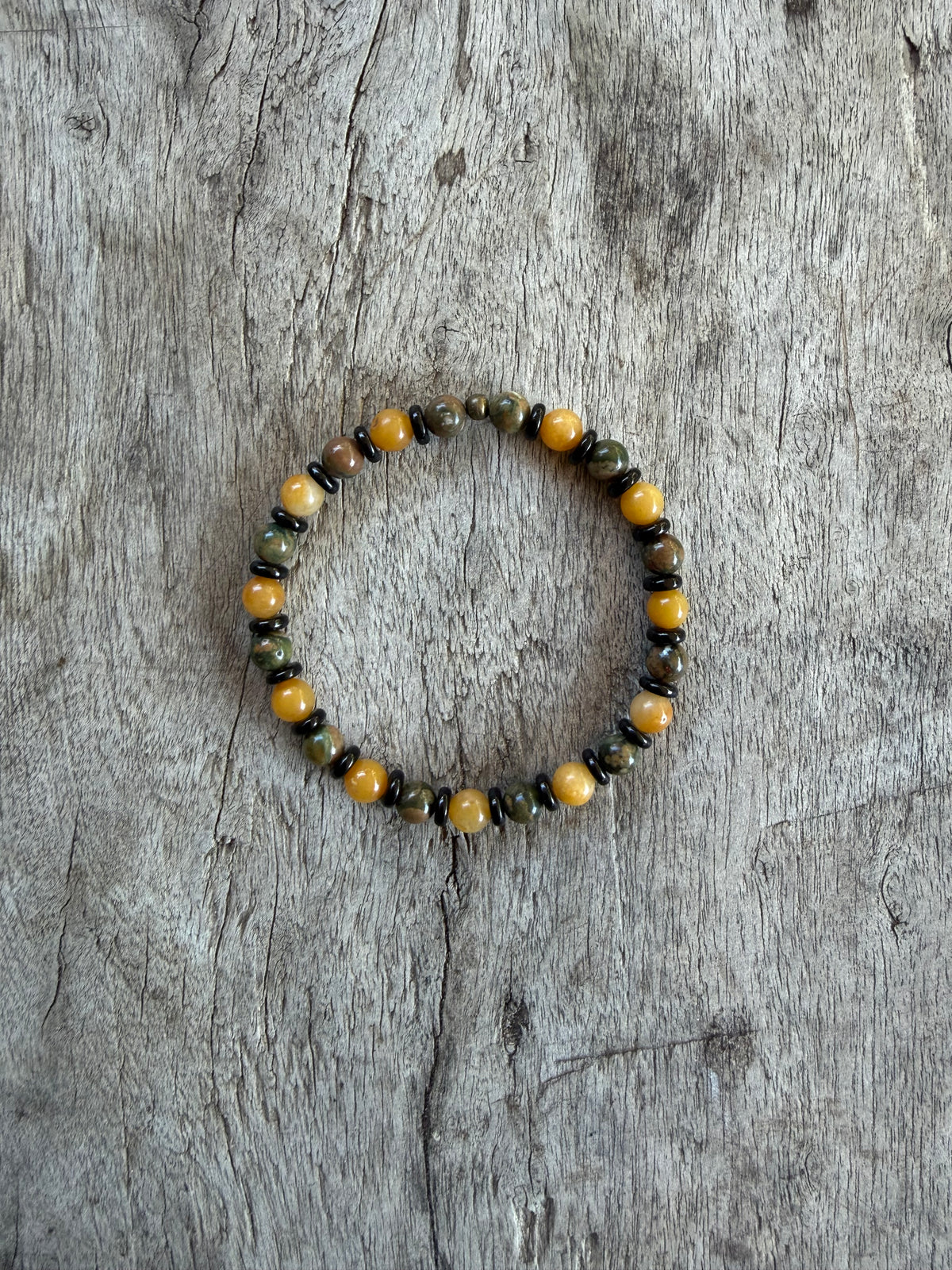 Petra Bracelet - Rainforest Jasper / Yellow Topaz / Gold Obsidian