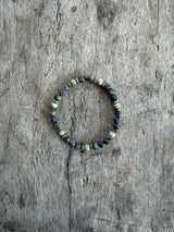 Petra Bracelet - Larvikite / Maifanite / African Turquoise