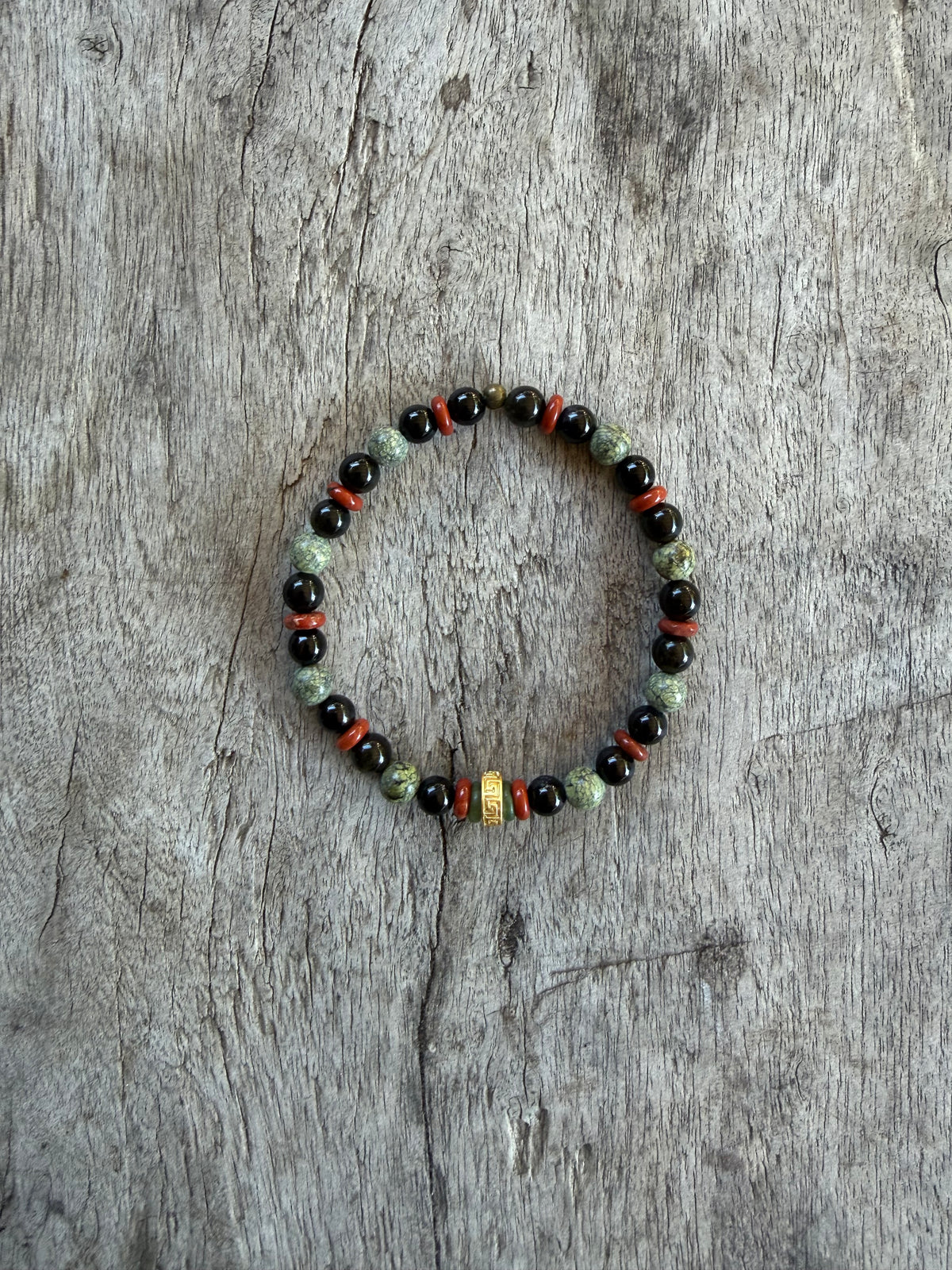 Petra Bracelet - Gold Obsidian / Serpentine / Red Jasper / Jade