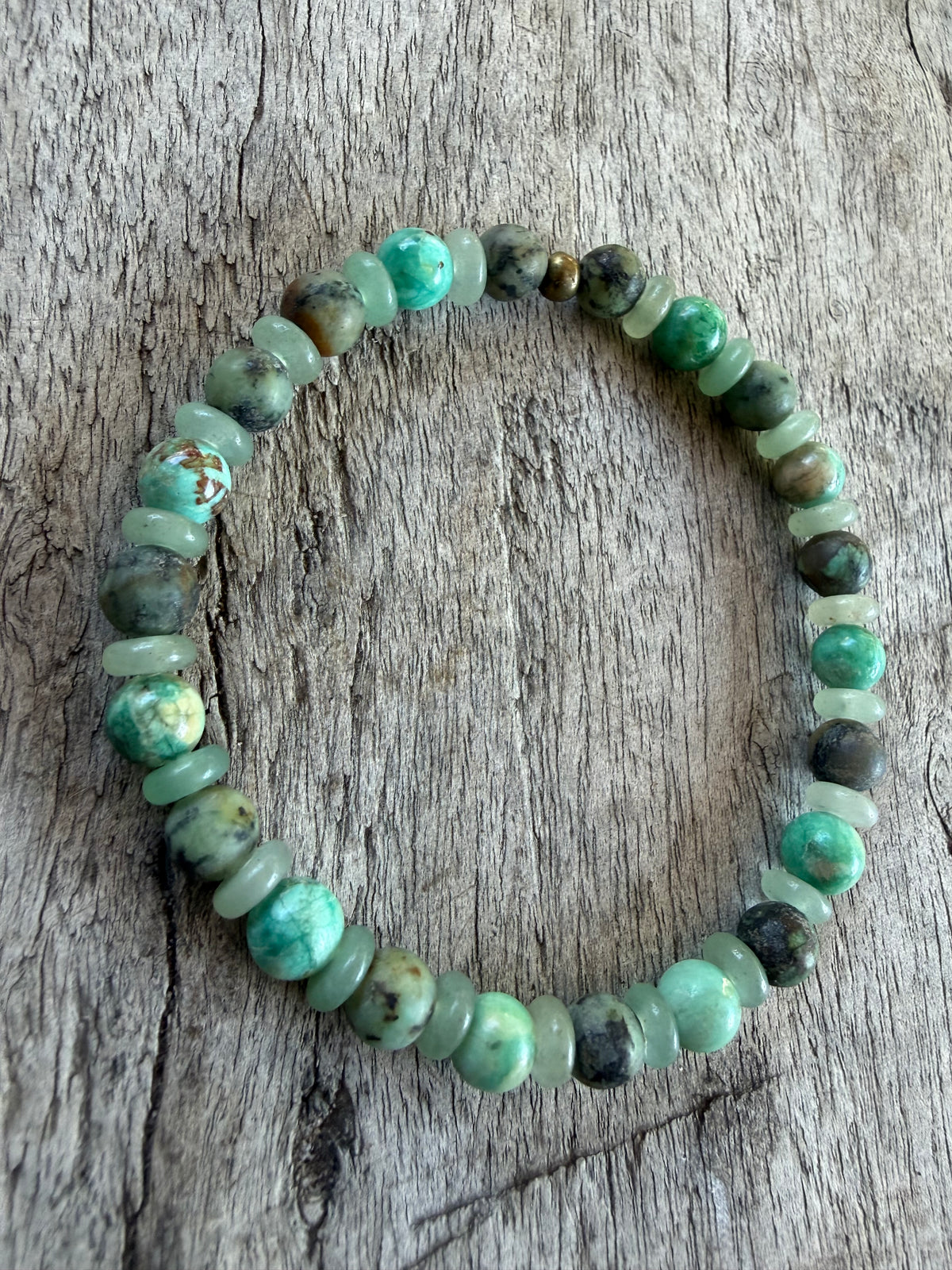 Petra Bracelet - Peruvian Turquoise / African Turquoise / Green Aventurine