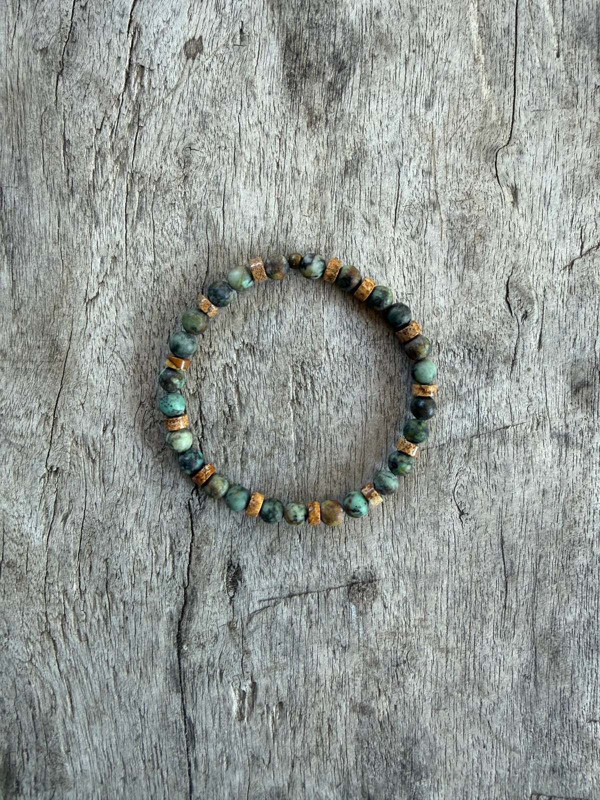 Petra Bracelet - African Turquoise / Picture Jasper