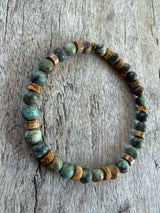 Petra Bracelet - African Turquoise / Picture Jasper