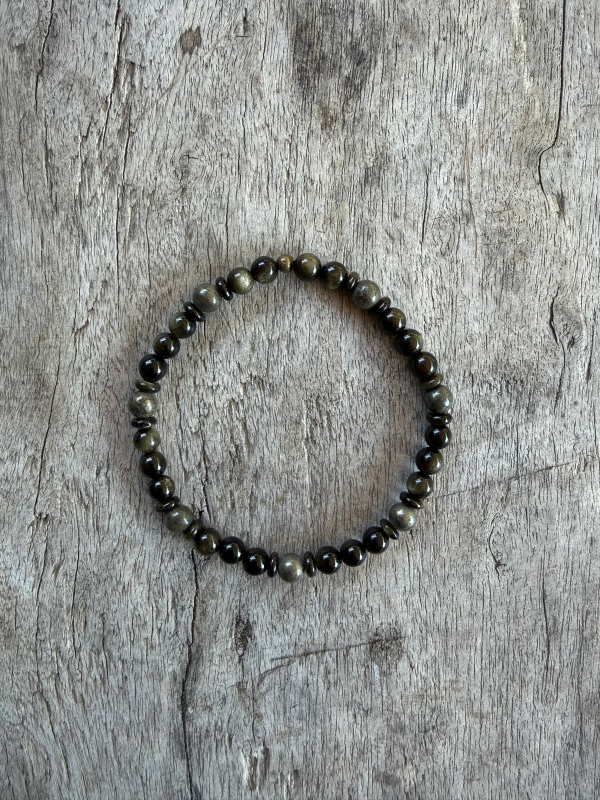 Petra Bracelet - Gold Obsidian / Pyrite