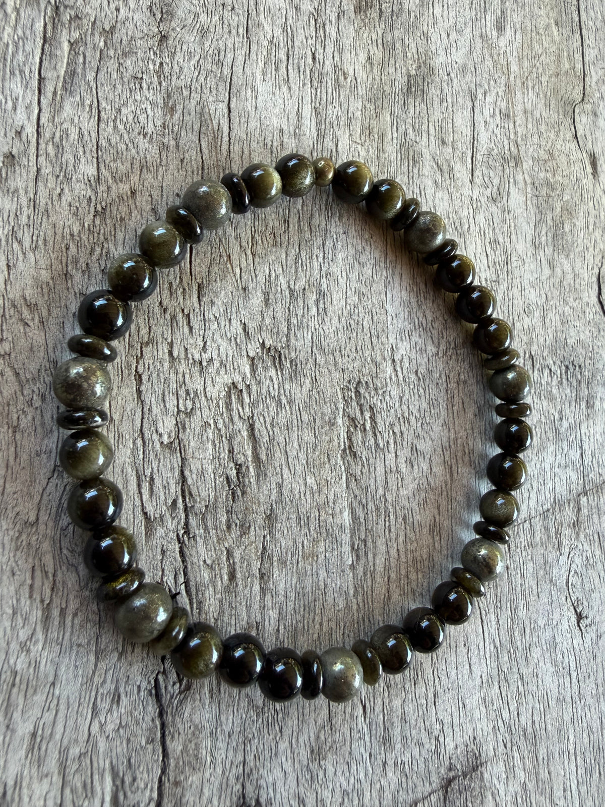 Petra Bracelet - Gold Obsidian / Pyrite
