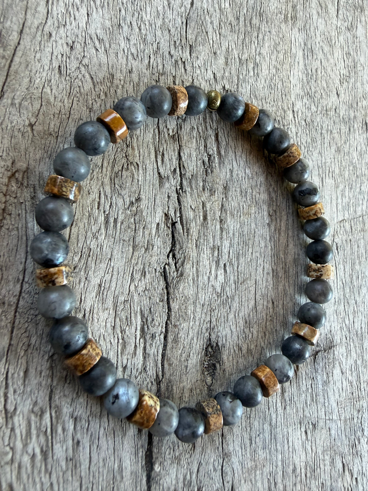 Petra Bracelet - Larvikite / Picture Jasper