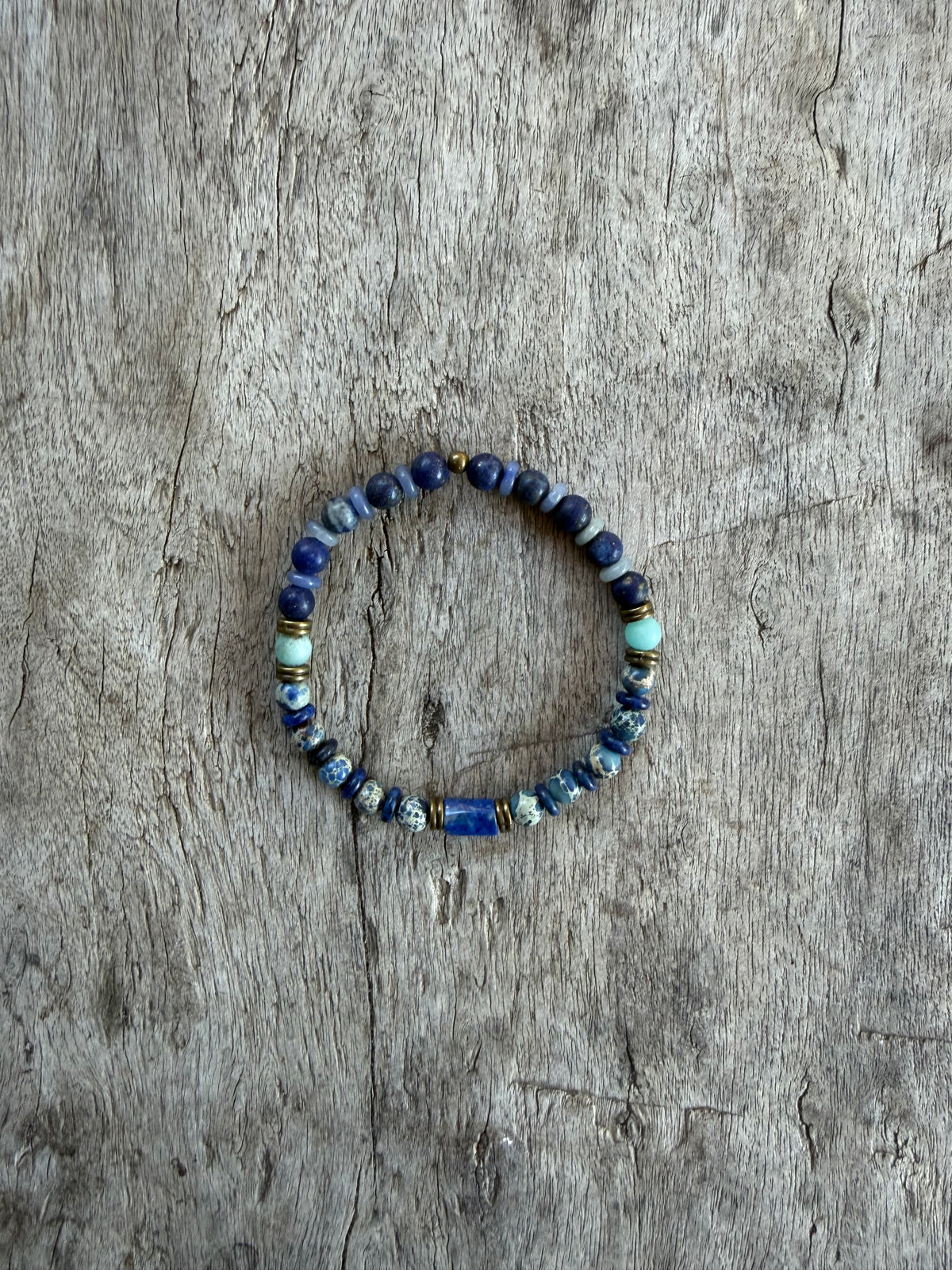 Petra Bracelet - Lapis Lazuli / Sea Sediment Jasper / Blue Aventurine / Amazonite