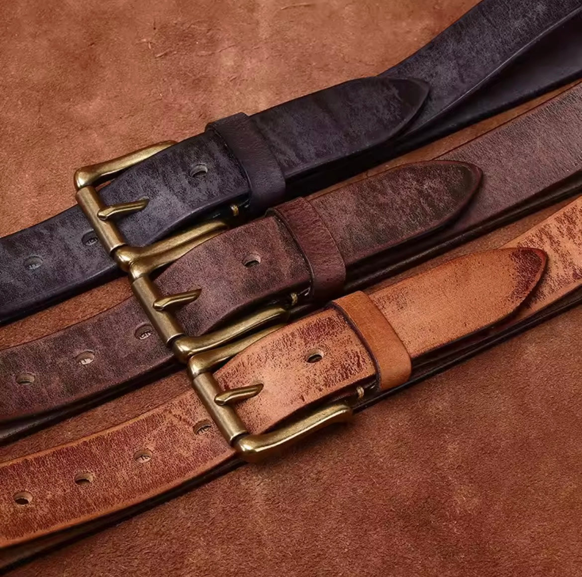 Men's Leather Belt - Mahogany