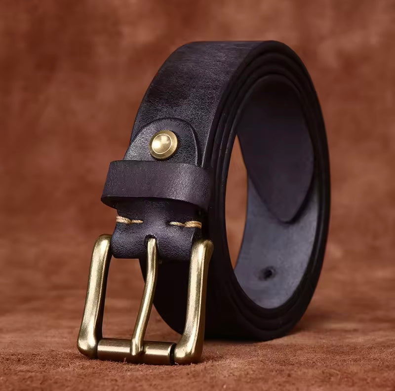 Men's Leather Belt - Obsidian