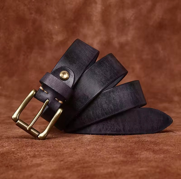 Men's Leather Belt - Obsidian