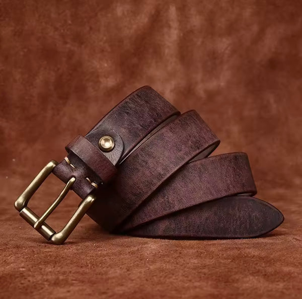Men's Leather Belt - Mahogany