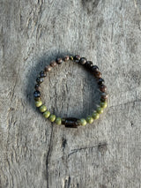 Petra Bracelet - Glaucophane / Avocado Jasper / Smokey Quartz