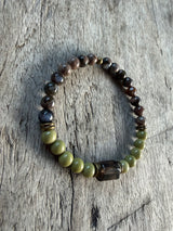 Petra Bracelet - Glaucophane / Avocado Jasper / Smokey Quartz