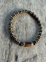 Petra Bracelet - Pyrite / Lava Stone / Bronzite