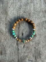 Petra Bracelet - Sandalwood / Peruvian Turquoise / Picture Jasper / Shell