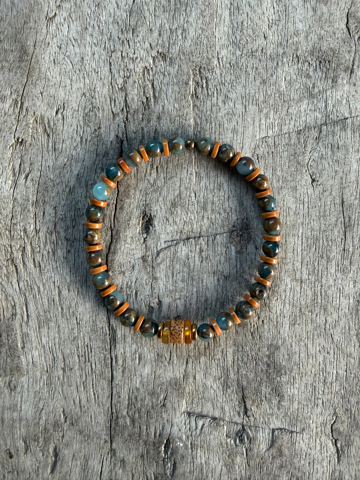 Petra Bracelet - Sea Sediment Jasper / Olive Walnut / Amber