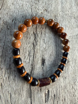 Petra Bracelet -Sandalwood / Hessonite Garnet