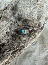 Semi Polished Labradorite Pinky Ring