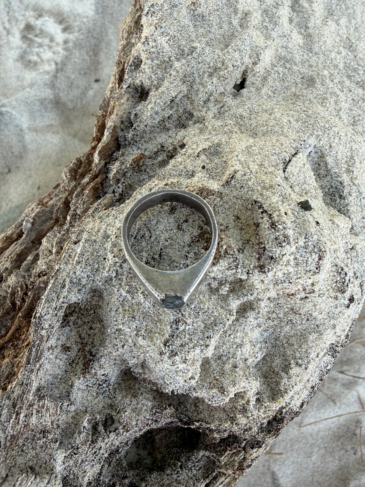 Semi Polished Labradorite Pinky Ring