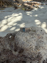 Semi Polished Labradorite Pinky Ring