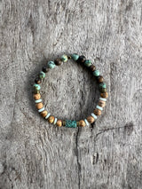 Petra Bracelet - Picture Jasper / African Turquoise /  Amazonite / Bronzite