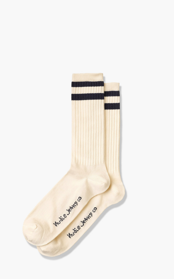 Nudie Sport Socks - Off-White/Navy