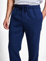 OSCAR LINEN TROUSERS - NAVY BLUE