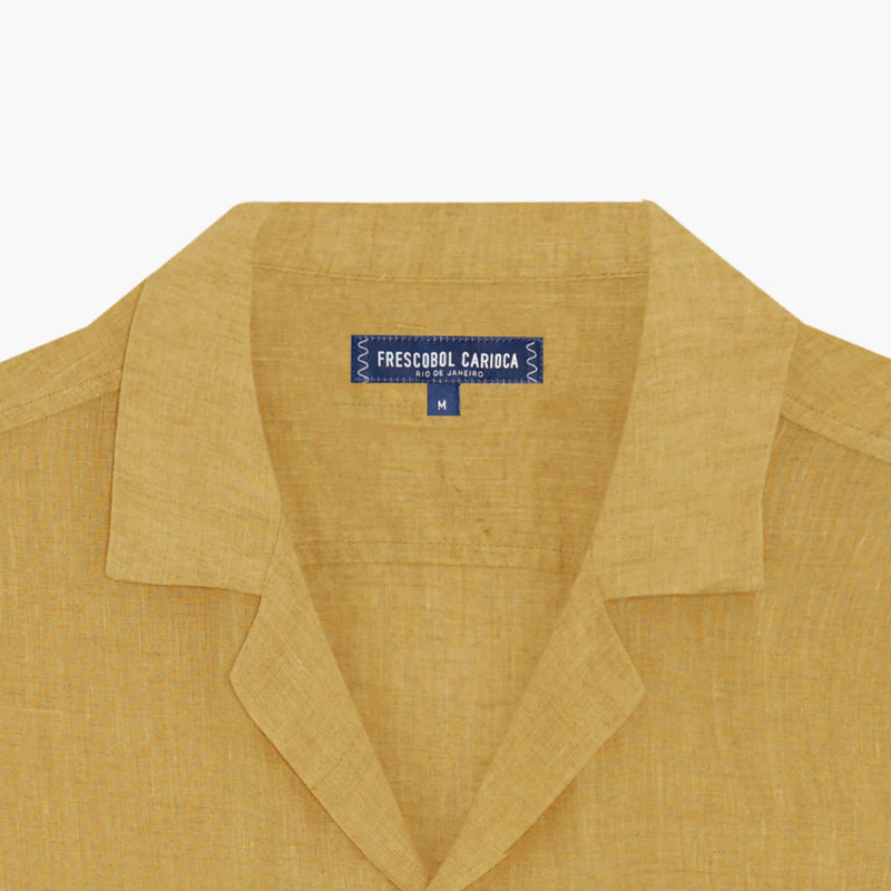 ANGELO LINEN SHIRT -DRIED MOSS