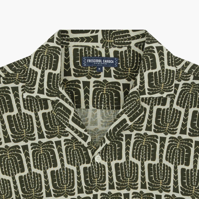 ROBERTO LINEN SHIRT - DARK OLIVE