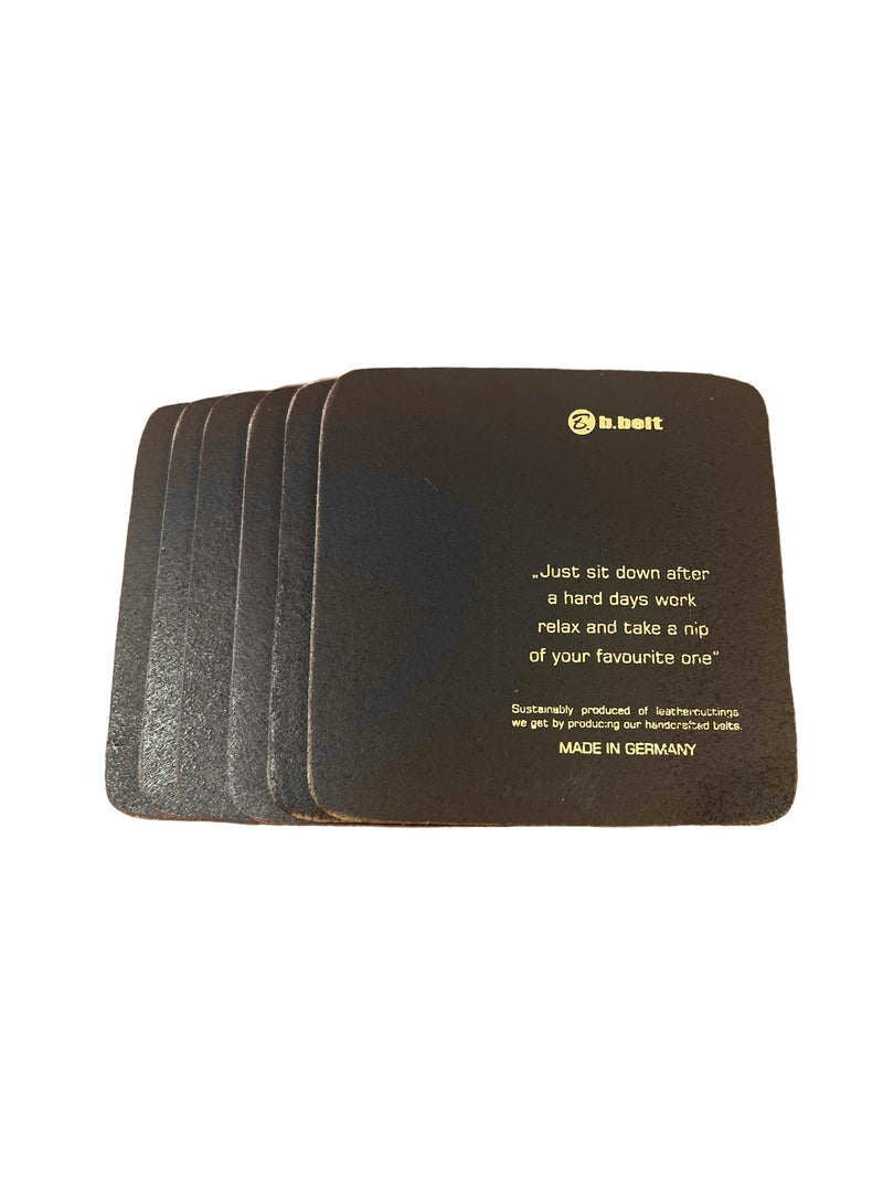 B Belt Leather Coasters - Dark Brown