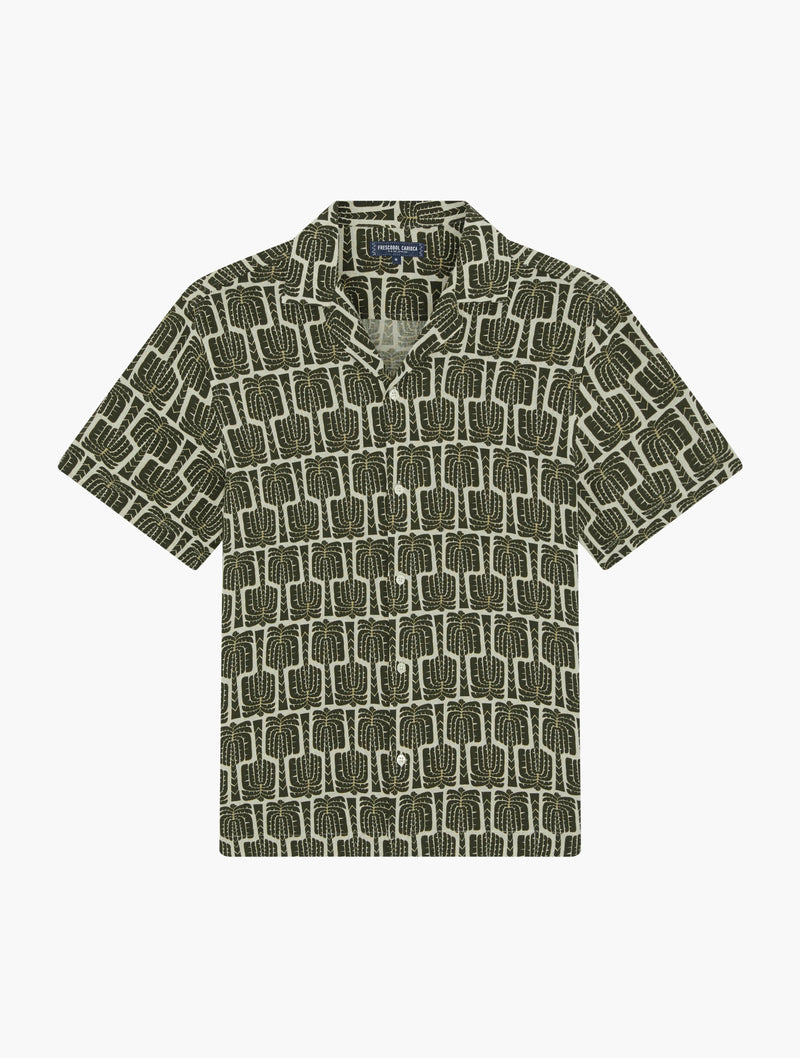 ROBERTO LINEN SHIRT - DARK OLIVE