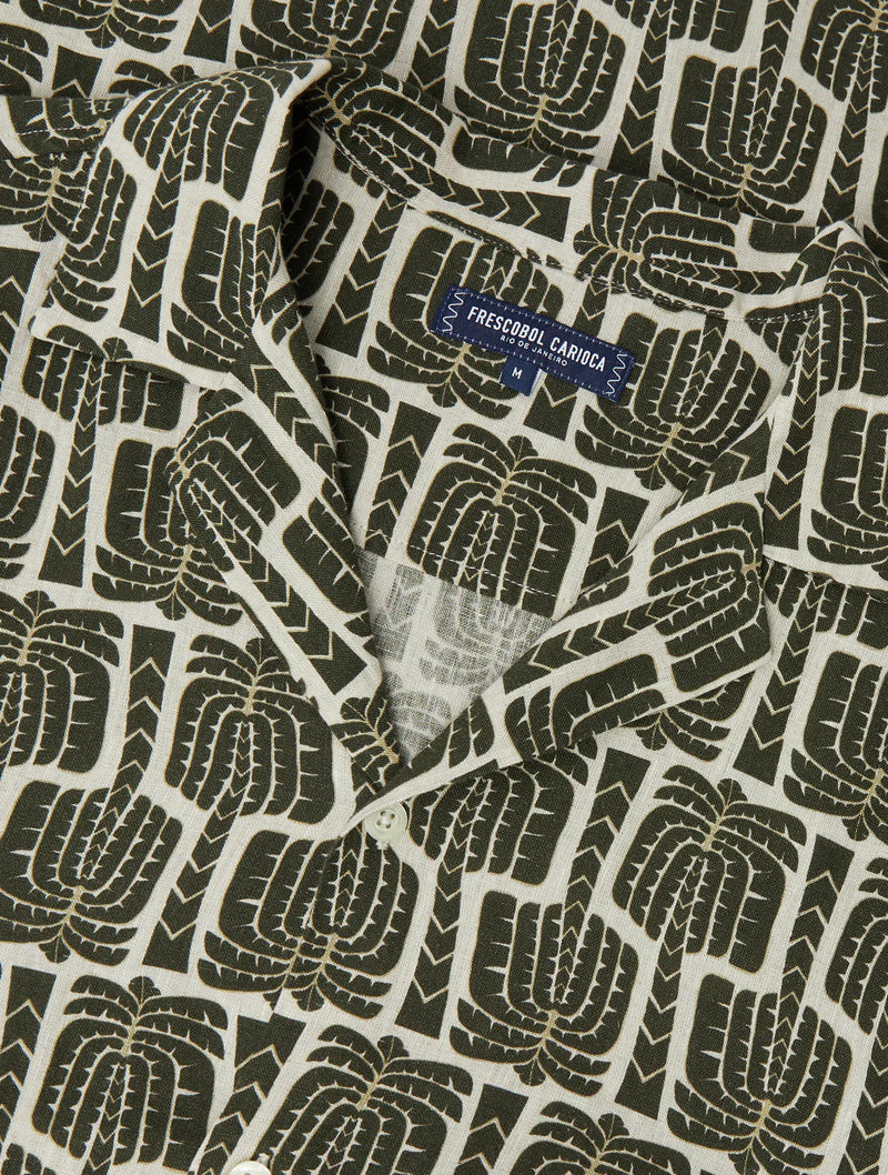 ROBERTO LINEN SHIRT - DARK OLIVE
