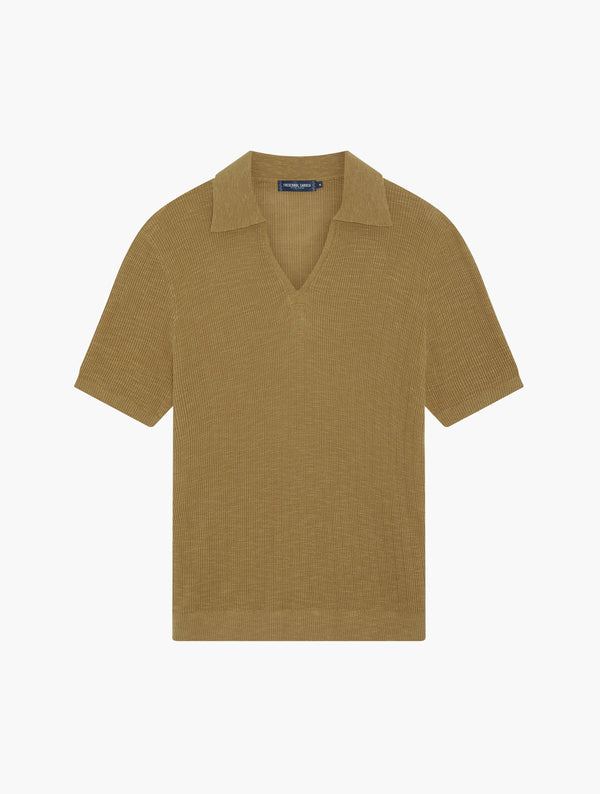 JOAQUIM KNIT POLO - DRIED MOSS