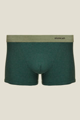 2 X BOXER BRIEF IN ORGANIC COTTON RIB - TEAL & BONE