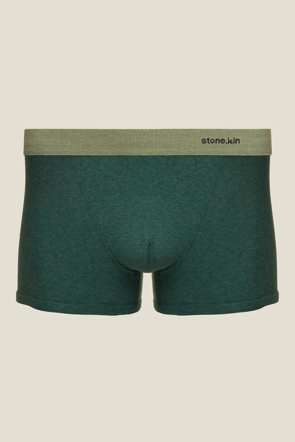 2 X BOXER BRIEF IN ORGANIC COTTON RIB - TEAL & BONE